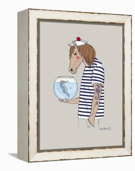 Horse Sailor-Olga Angellos-Framed Stretched Canvas