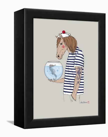 Horse Sailor-Olga Angellos-Framed Stretched Canvas