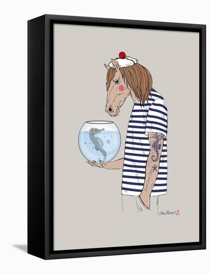 Horse Sailor-Olga Angellos-Framed Stretched Canvas