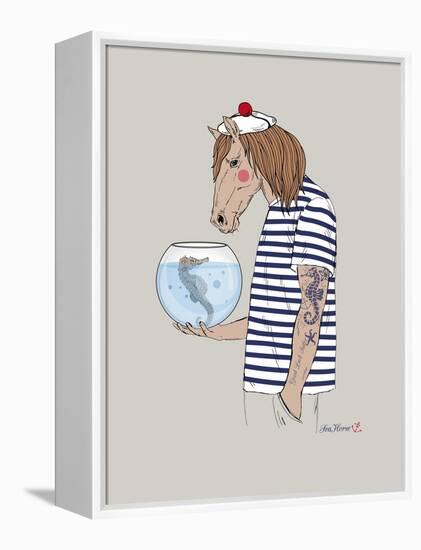 Horse Sailor-Olga Angellos-Framed Stretched Canvas