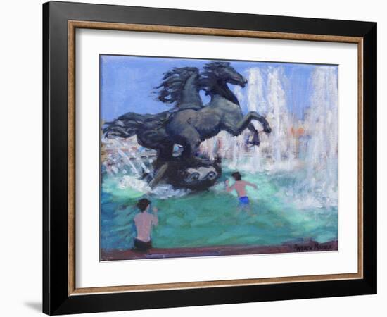 Horse Sculptures, Manezhnaya Square, Moscow, 2016-Andrew Macara-Framed Giclee Print