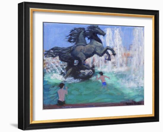 Horse Sculptures, Manezhnaya Square, Moscow, 2016-Andrew Macara-Framed Giclee Print