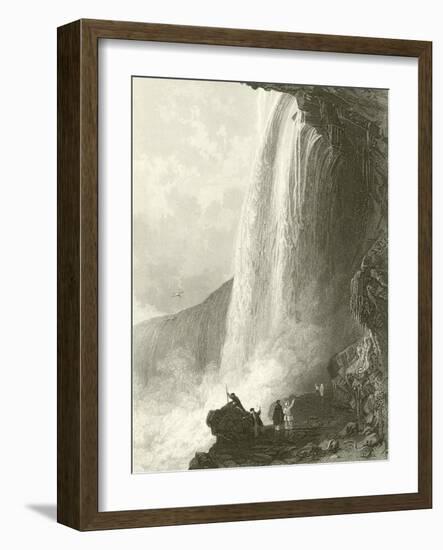Horse Shoe Fall, Niagara. Entrance to the Cavern Of, on the English Side-Thomas Allom-Framed Giclee Print