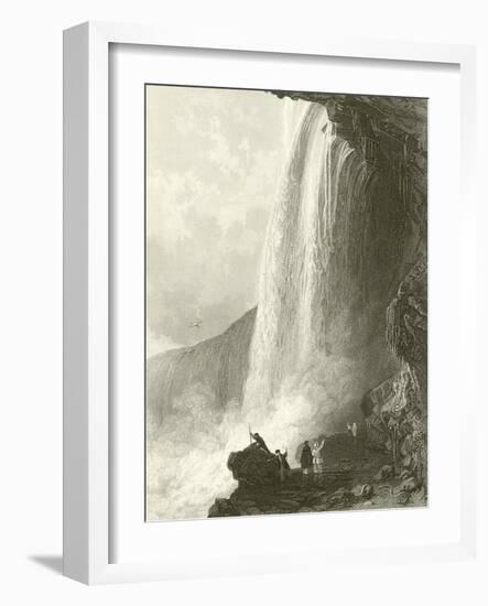 Horse Shoe Fall, Niagara. Entrance to the Cavern Of, on the English Side-Thomas Allom-Framed Giclee Print