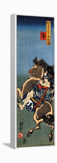 Horse Soga Goro on a Rearing Horse-Kuniyoshi Utagawa-Framed Premier Image Canvas