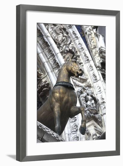 Horse Statue on San Marco, Venice, Italy-Terry Eggers-Framed Photographic Print