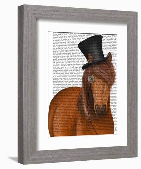 Horse Top Hat and Monocle-Fab Funky-Framed Art Print