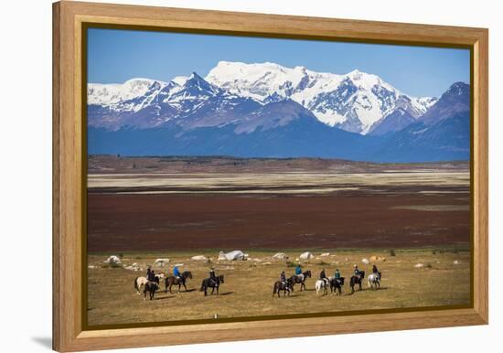 Horse Trek on an Estancia (Farm), El Calafate, Patagonia, Argentina, South America-Matthew Williams-Ellis-Framed Premier Image Canvas