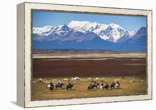 Horse Trek on an Estancia (Farm), El Calafate, Patagonia, Argentina, South America-Matthew Williams-Ellis-Framed Premier Image Canvas