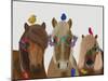 Horse Trio with Flower Glasses-Fab Funky-Mounted Art Print