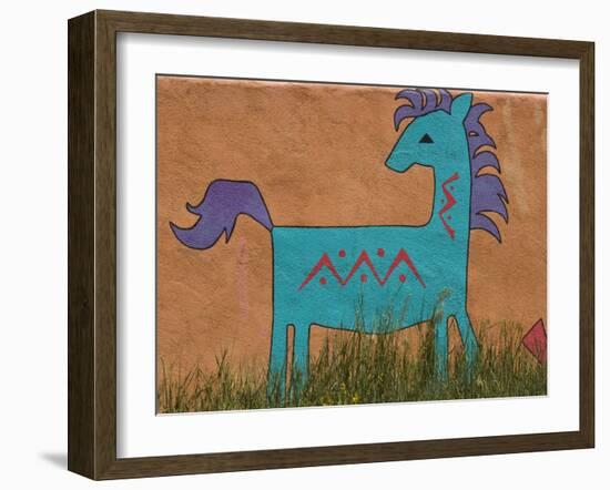 Horse Wall Mural, Santa Fe, New Mexico-Nancy & Steve Ross-Framed Photographic Print