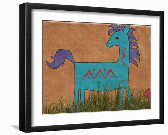 Horse Wall Mural, Santa Fe, New Mexico-Nancy & Steve Ross-Framed Photographic Print