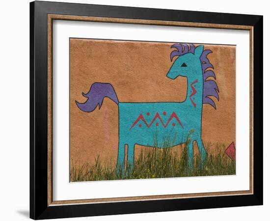 Horse Wall Mural, Santa Fe, New Mexico-Nancy & Steve Ross-Framed Photographic Print