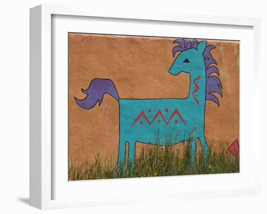 Horse Wall Mural, Santa Fe, New Mexico-Nancy & Steve Ross-Framed Photographic Print