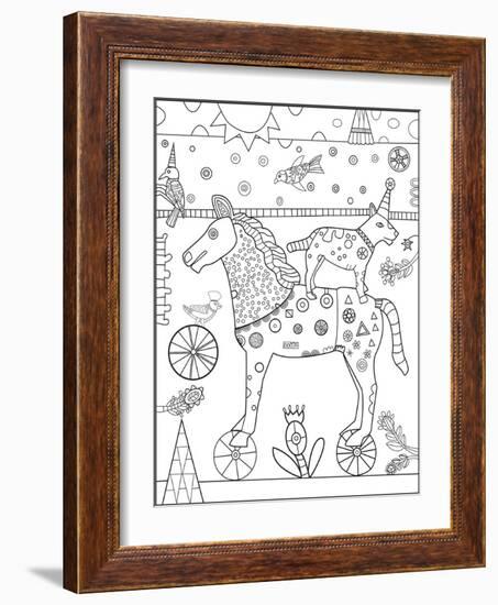 Horse Wheels CB-Jill Mayberg-Framed Giclee Print