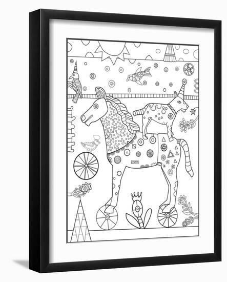 Horse Wheels CB-Jill Mayberg-Framed Giclee Print