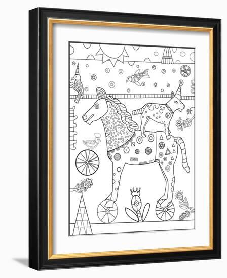 Horse Wheels CB-Jill Mayberg-Framed Giclee Print