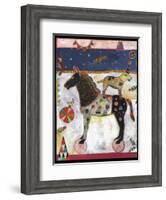 Horse Wheels Color-Jill Mayberg-Framed Giclee Print