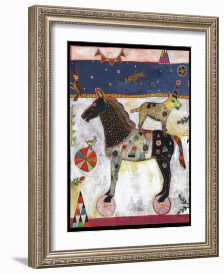 Horse Wheels Color-Jill Mayberg-Framed Giclee Print