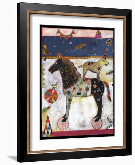 Horse Wheels Color-Jill Mayberg-Framed Giclee Print