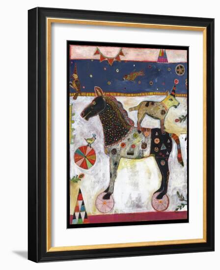 Horse Wheels Color-Jill Mayberg-Framed Giclee Print