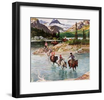 "Horseback Riding in Glacier Park," July 30, 1960-John Clymer-Framed Giclee Print