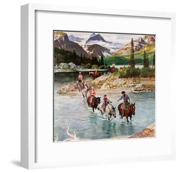 "Horseback Riding in Glacier Park," July 30, 1960-John Clymer-Framed Giclee Print
