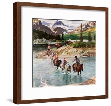 "Horseback Riding in Glacier Park," July 30, 1960-John Clymer-Framed Giclee Print