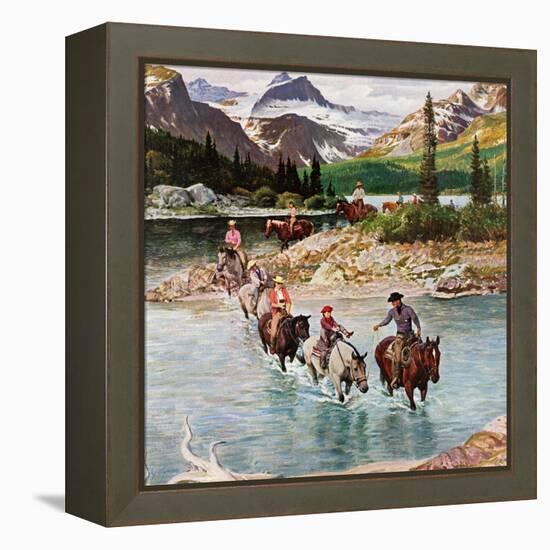 "Horseback Riding in Glacier Park," July 30, 1960-John Clymer-Framed Premier Image Canvas