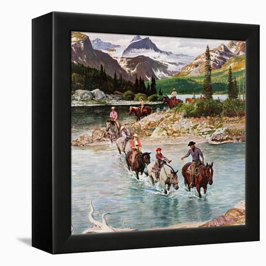 "Horseback Riding in Glacier Park," July 30, 1960-John Clymer-Framed Premier Image Canvas