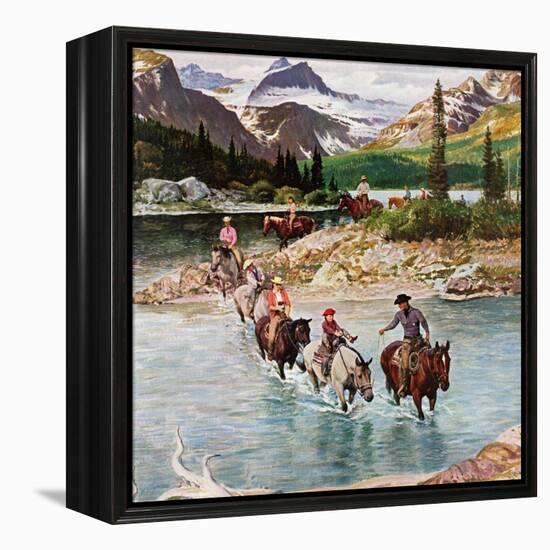 "Horseback Riding in Glacier Park," July 30, 1960-John Clymer-Framed Premier Image Canvas