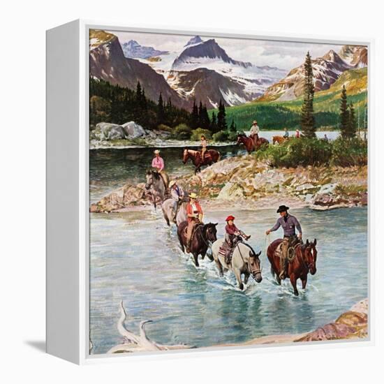 "Horseback Riding in Glacier Park," July 30, 1960-John Clymer-Framed Premier Image Canvas