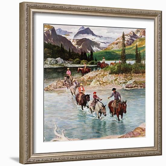 "Horseback Riding in Glacier Park," July 30, 1960-John Clymer-Framed Giclee Print