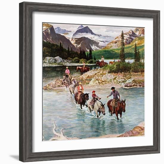 "Horseback Riding in Glacier Park," July 30, 1960-John Clymer-Framed Giclee Print