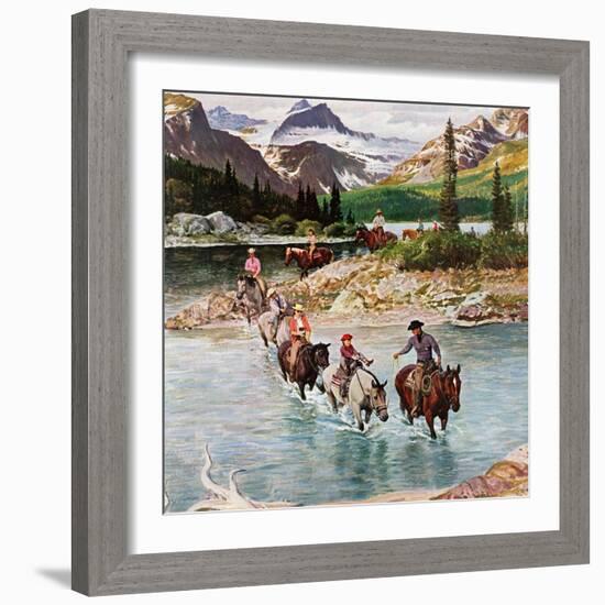 "Horseback Riding in Glacier Park," July 30, 1960-John Clymer-Framed Giclee Print