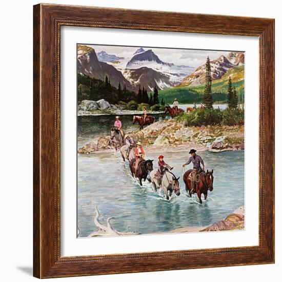 "Horseback Riding in Glacier Park," July 30, 1960-John Clymer-Framed Giclee Print