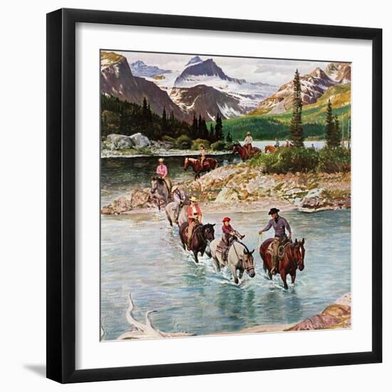 "Horseback Riding in Glacier Park," July 30, 1960-John Clymer-Framed Giclee Print