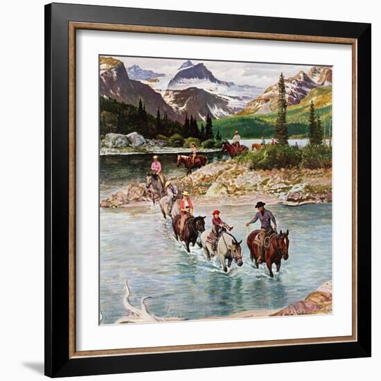 "Horseback Riding in Glacier Park," July 30, 1960-John Clymer-Framed Giclee Print