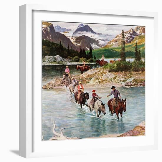 "Horseback Riding in Glacier Park," July 30, 1960-John Clymer-Framed Giclee Print