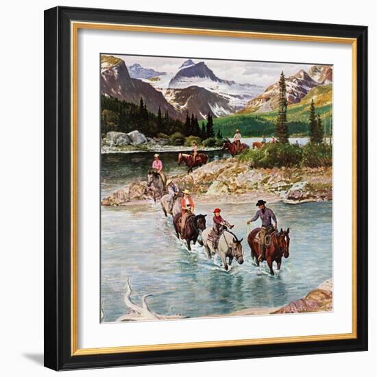 "Horseback Riding in Glacier Park," July 30, 1960-John Clymer-Framed Giclee Print