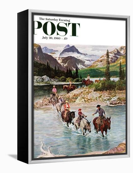 "Horseback Riding in Glacier Park," Saturday Evening Post Cover, July 30, 1960-John Clymer-Framed Premier Image Canvas