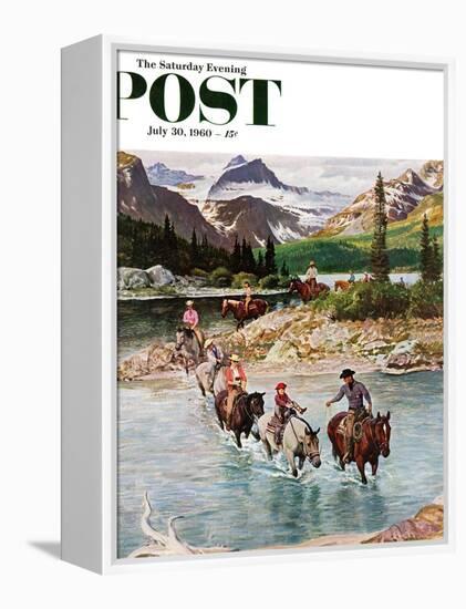 "Horseback Riding in Glacier Park," Saturday Evening Post Cover, July 30, 1960-John Clymer-Framed Premier Image Canvas