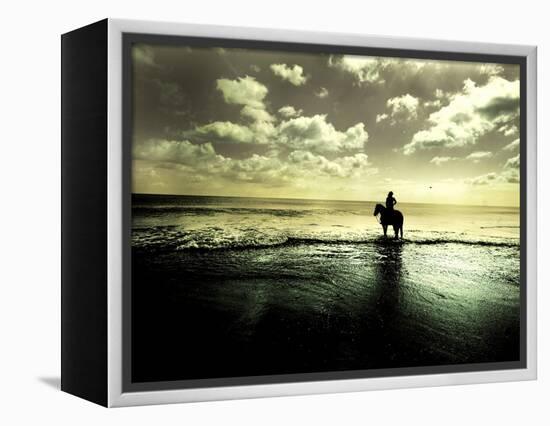 Horseback Riding in the Tide-Jan Lakey-Framed Premier Image Canvas