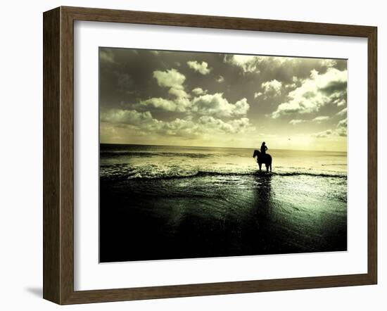 Horseback Riding in the Tide-Jan Lakey-Framed Photographic Print