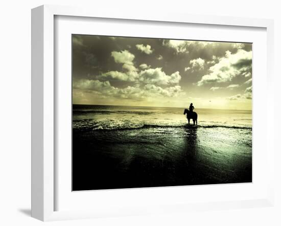 Horseback Riding in the Tide-Jan Lakey-Framed Photographic Print