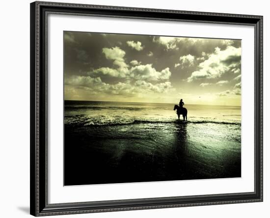 Horseback Riding in the Tide-Jan Lakey-Framed Photographic Print