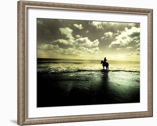 Horseback Riding in the Tide-Jan Lakey-Framed Photographic Print