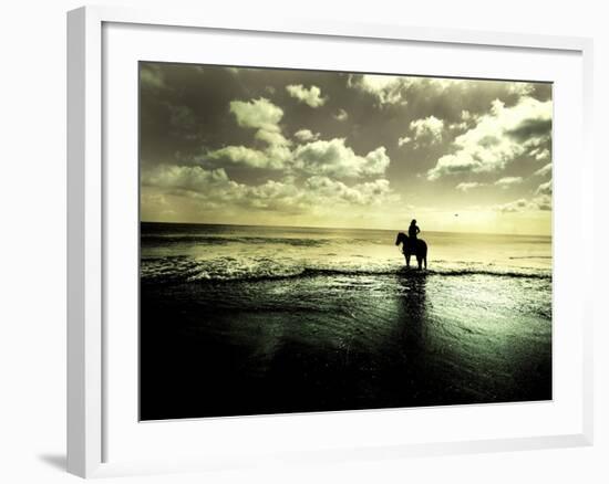 Horseback Riding in the Tide-Jan Lakey-Framed Photographic Print