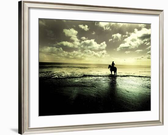 Horseback Riding in the Tide-Jan Lakey-Framed Photographic Print