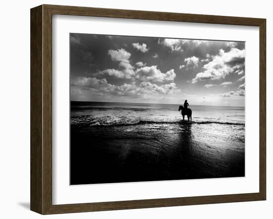 Horseback Riding in the Tide-Jan Lakey-Framed Photographic Print